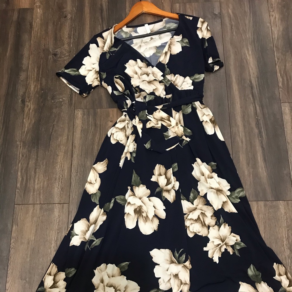 Navy Blue floral dress